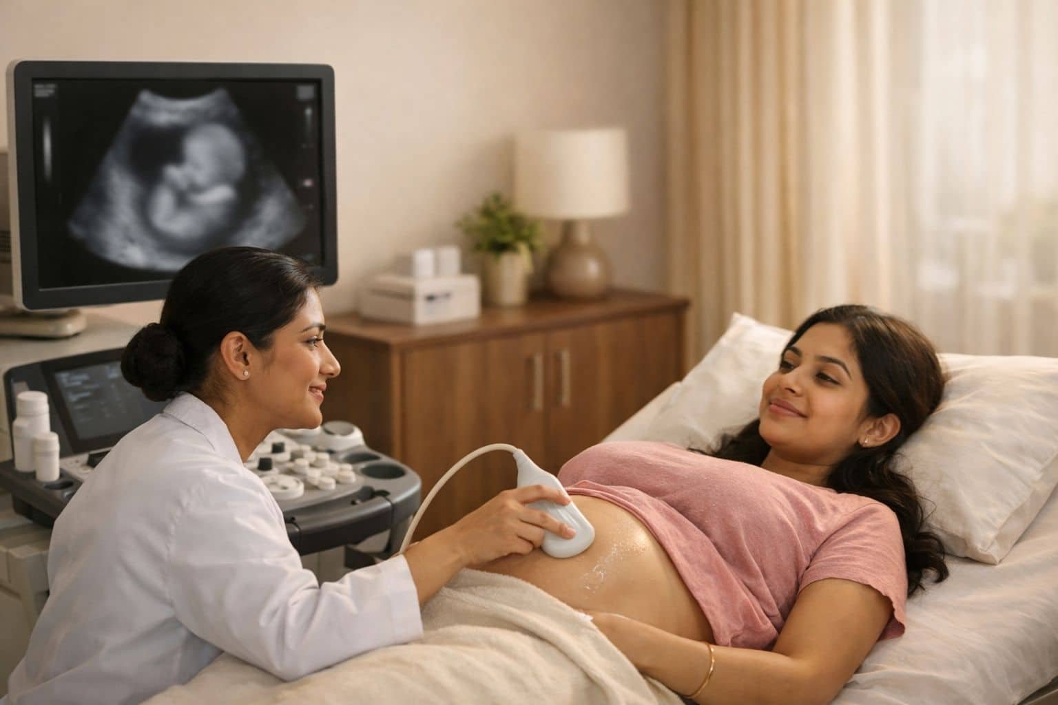 Pregnancy ultrasound report with labeled results for easy understanding